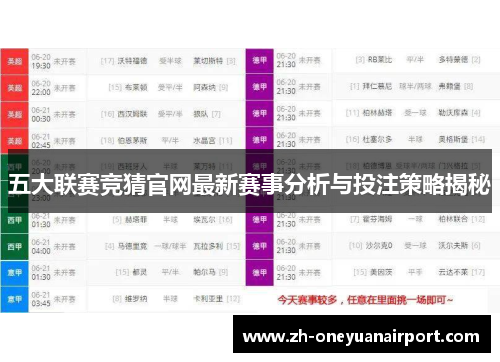 五大联赛竞猜官网最新赛事分析与投注策略揭秘 五大联赛竞猜官网最新赛事分析与投注策略揭秘